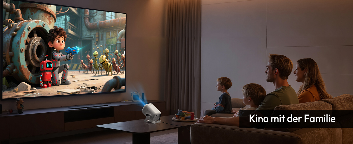 Портативний проєктор N5 1080P з WiFi та Bluetooth, сумісний з Netflix, обертовий на 135°, автоматична корекція трапецеїдальних спотворень, фільтр від пилу