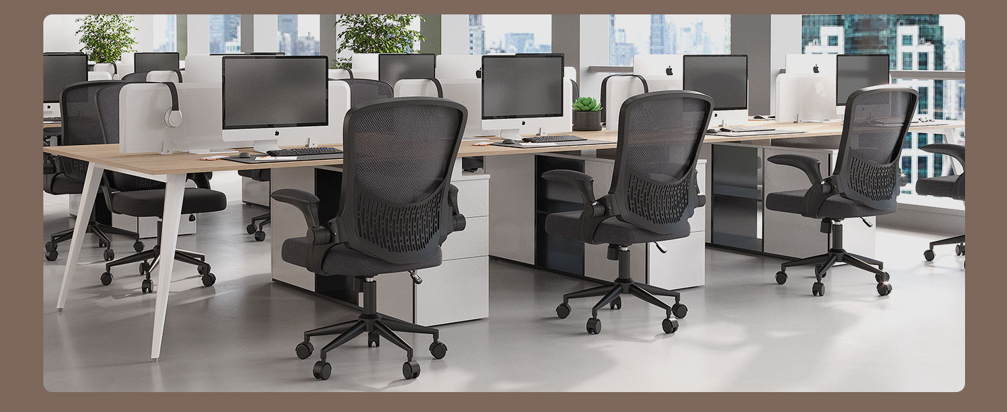 Офісний стіл Naspiro Ergonomic з регульованими підлокітниками, підтримкою попереку та дихаючою сіткою, чорний (без підголівника)