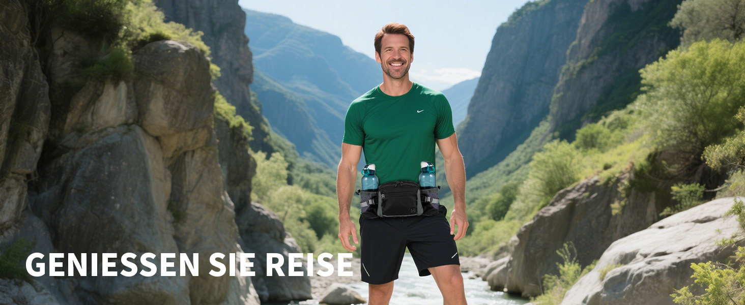 Тактична поясна сумка 6L для туризму, прогулянок з собакою, бігу, велоспорту, риболовлі та подорожей, чорна