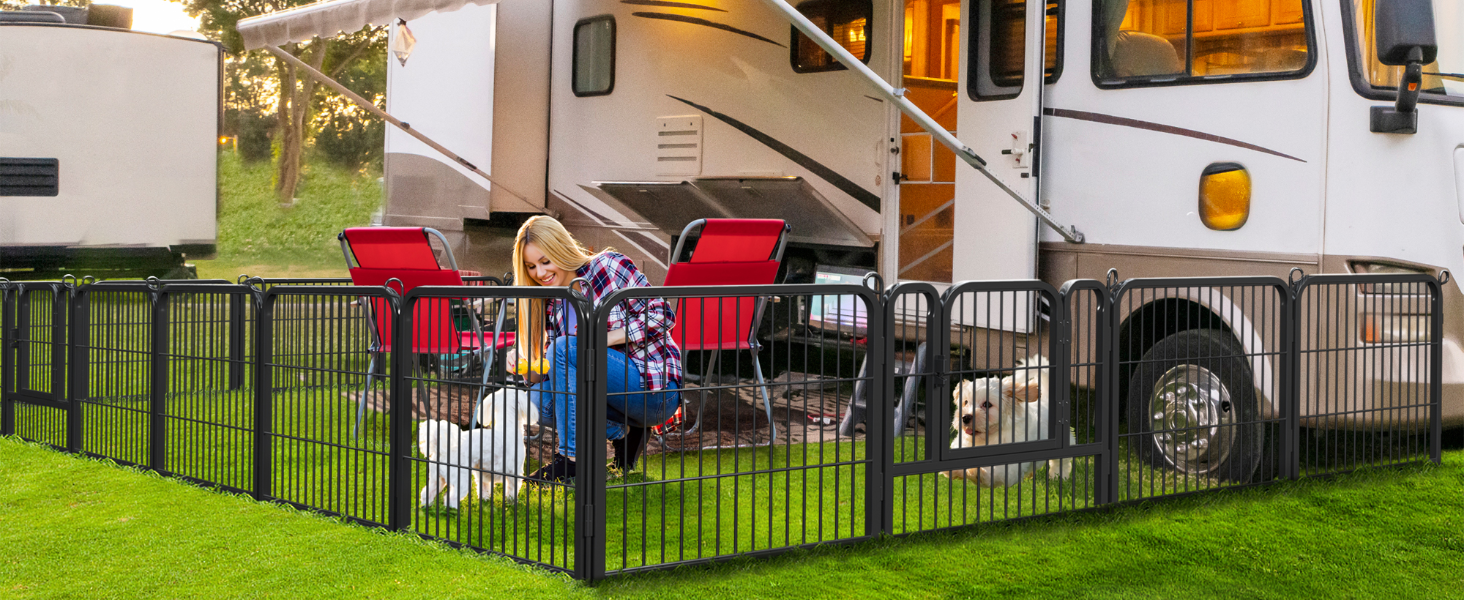 Клітка-вольєр для дрібних тварин Yaheetech: вольєр для цуценят, собак, котів, кроликів, 8 секцій 80x60 см (12 шт.)