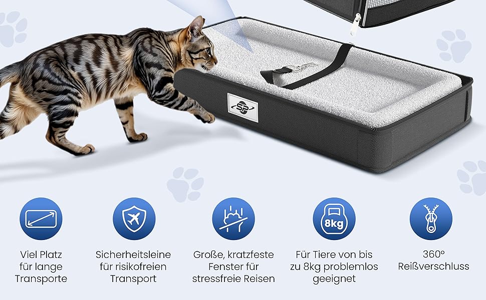 Транспортна сумка Smart-Planet® для котів та собак до 8 кг, 50x30x30 см, знімний піддон, зручний ремінь для перенесення