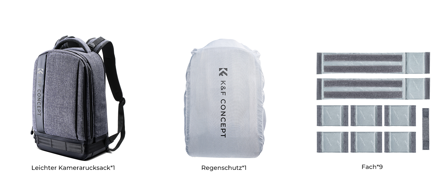 Рюкзак для камери K&F Concept 18L сірий, з відділенням для ноутбука 15.6