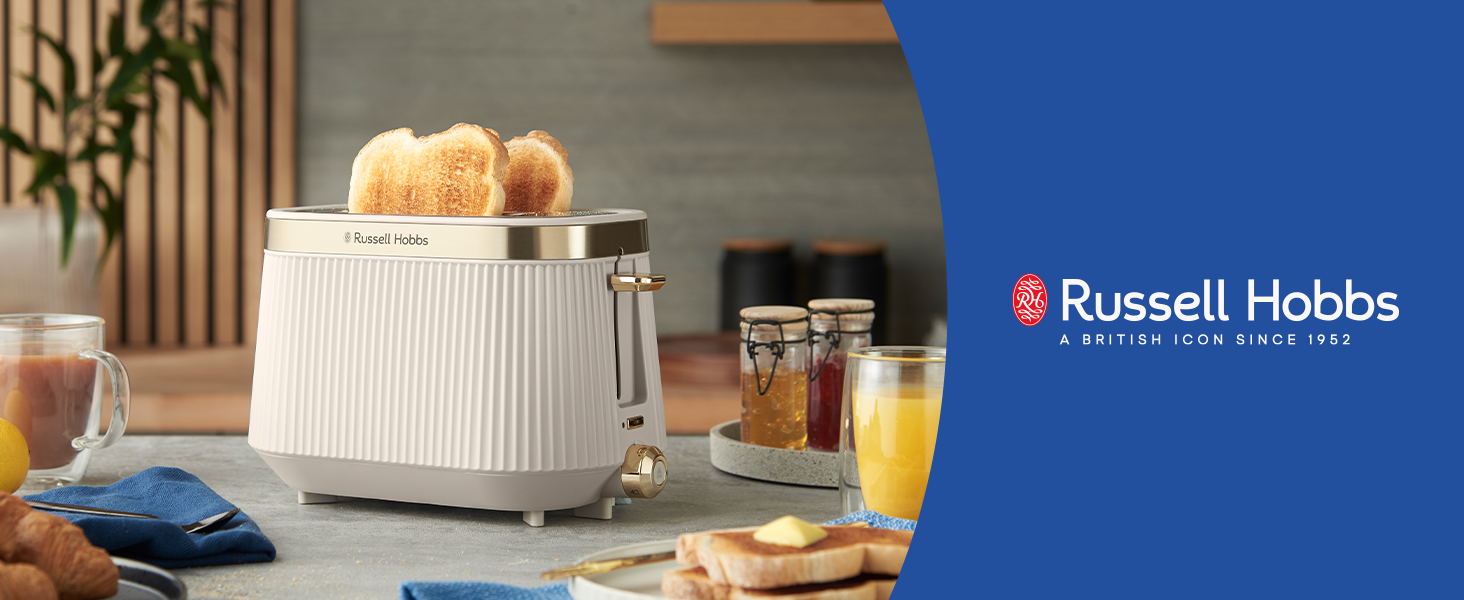 Тостер Russell Hobbs Brontë Stone з 6 рівнями підсмажування, підігрівом та функцією підйому