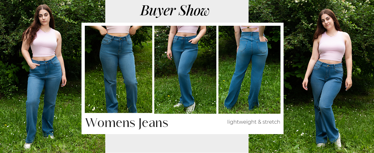 Жіночі джинси Bootcut Hanna Nikole великого розміру, висока талія, блакитний денім, еластичні