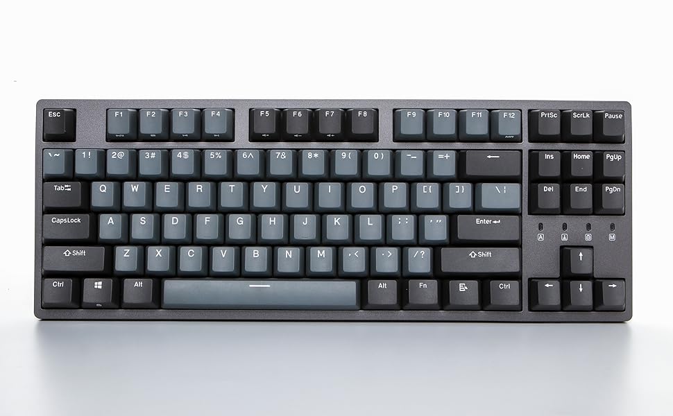 Механічна клавіатура DURGOD Taurus K320 TKL | 87 клавіш | USB-C | PBT кейкапи | Програмовані клавіші | NKRO | Windows & Mac (Space Grey, Cherry Clear)