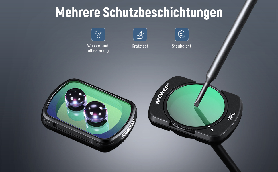 Набір фільтрів NEEWER для DJI Osmo Pocket 3: ND, CPL, Black Diffusion, UV. Захист від засвітлення та творчі ефекти. Сумісний з DJI Osmo Pocket 3.