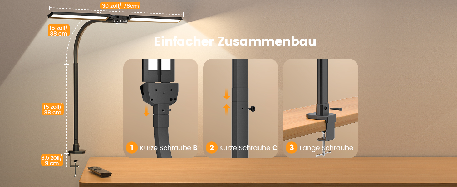 SIBRILLE Dual-Head LED Desk Lamp - Dimmable, Adjustable, RGB, Eye Protection for Office & Home