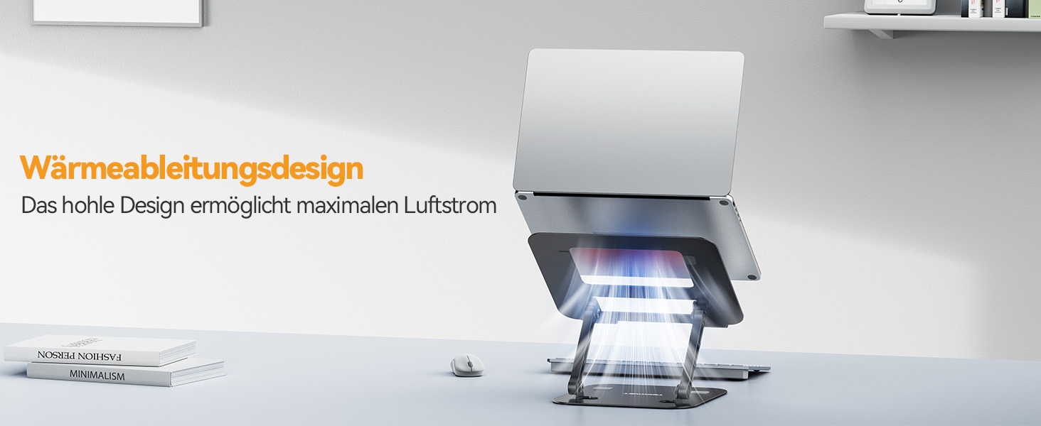 Підставка для ноутбука TECKNET, регульована по висоті, ергономічна, складна, портативна, з вентиляцією, сумісна з ноутбуками та планшетами 11-17.3 дюймів (чорна)