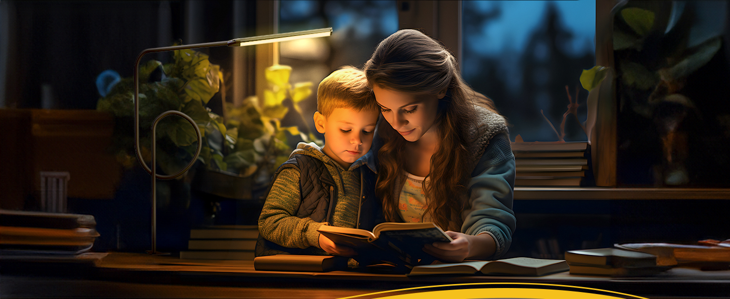 Стійка лампа Aisutha для столу з LED, 3 кольори, 10 рівнів яскравості, регульована, захист очей, для офісу, кабінету та майстерні (чорний)