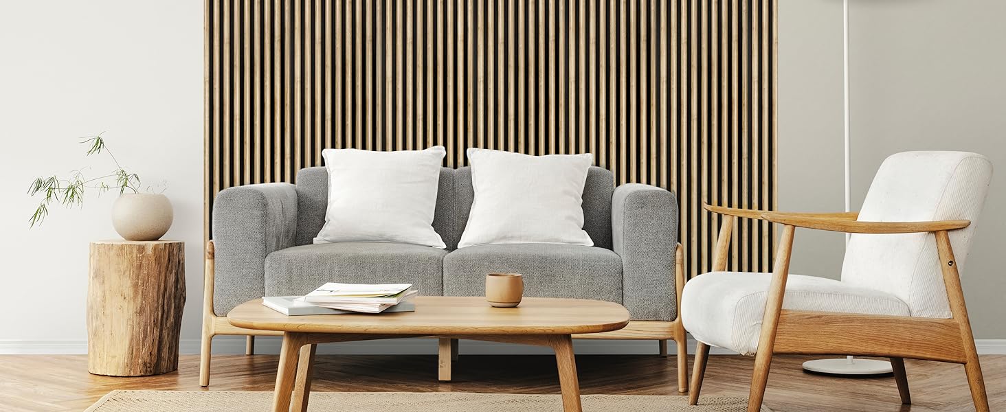 Акустичні настінні панелі SPAZIO Anthrazit 693, 260x54 см (набір 2 шт. 260x27 см), оббивка на фетрі для звукоізоляції