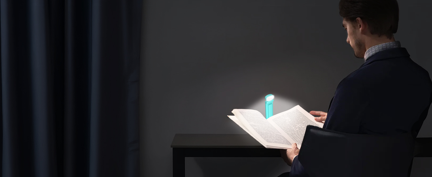 LED кріплення-лампа для читання Gritin з USB-зарядкою, 3 кольори та 3 рівні яскравості, захист очей, блакитний
