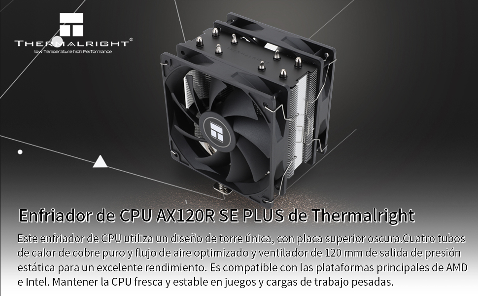 Кулер для процесора Thermalright Assassin X 120R SE PLUS, 120мм PWM вентилятор, підтримка Intel LGA1700/1851/1200/115x та AMD AM4/AM5