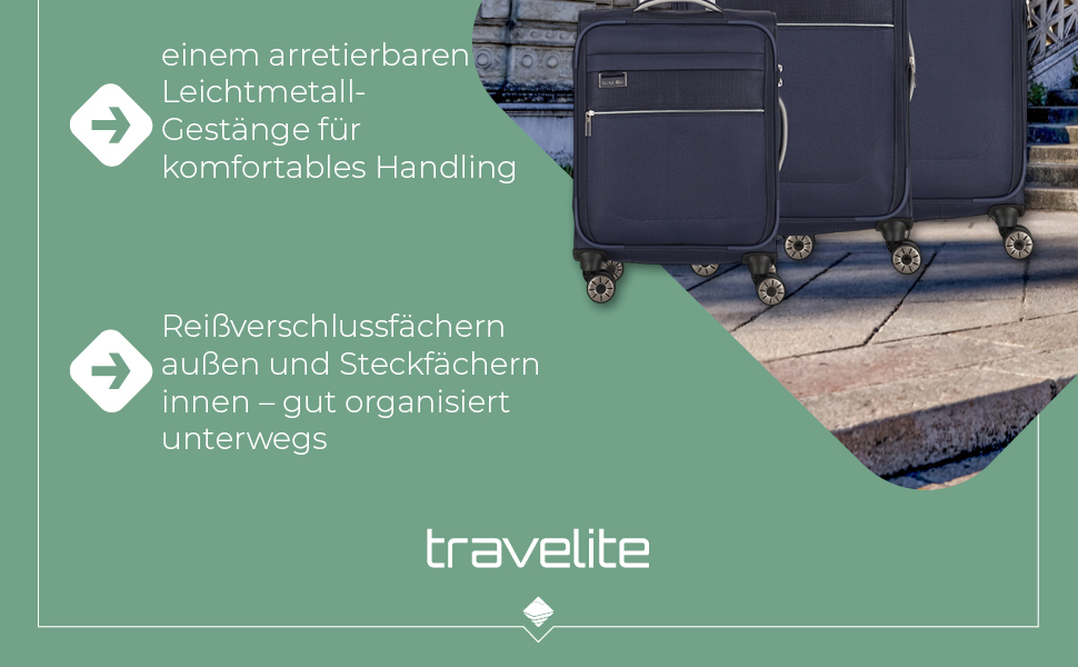 Валіза Travelite MIIGO 77 см, 90-96 л, розширювана, з TSA замком, з екологічного матеріалу, колір: м'ятний