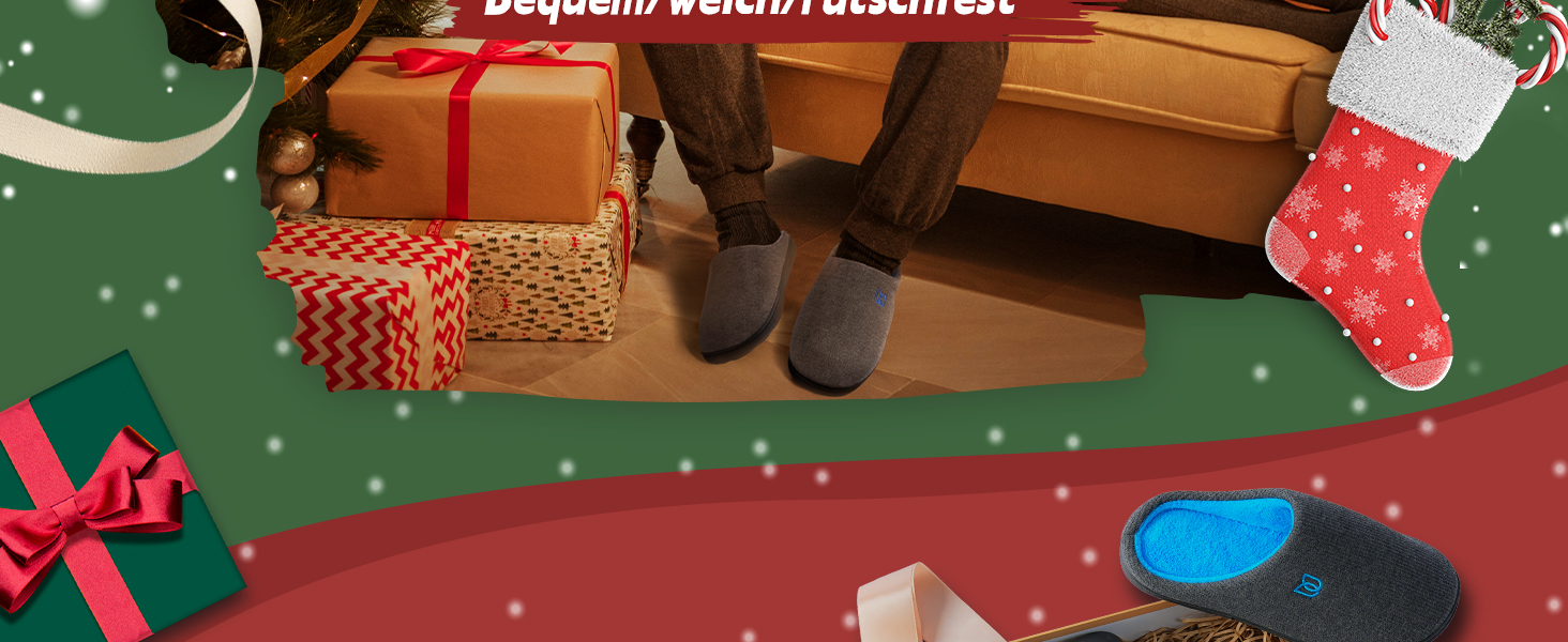 Тапочки для дому WateLves з Memory Foam для жінок та чоловіків, сірі та блакитні, 42/43 EU