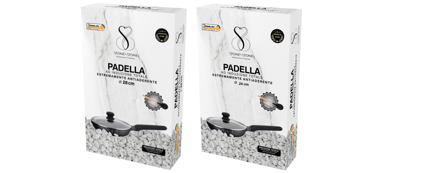 Набір сковорідок Stone&Stone 4 шт. (20, 24, 28, 32 см) з антипригарним покриттям | Для індукції, газу | Алюміній, сталь, професійні | З німецьким покриттям, без PFAS