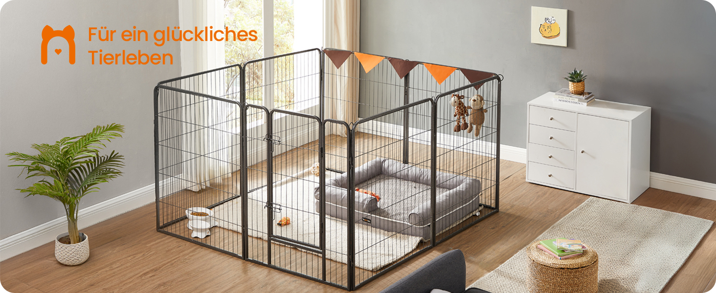 Вольєр для тварин Feandrea Freilaufgege XXL (77x100 см), сірий, збірний, для дому та вулиці