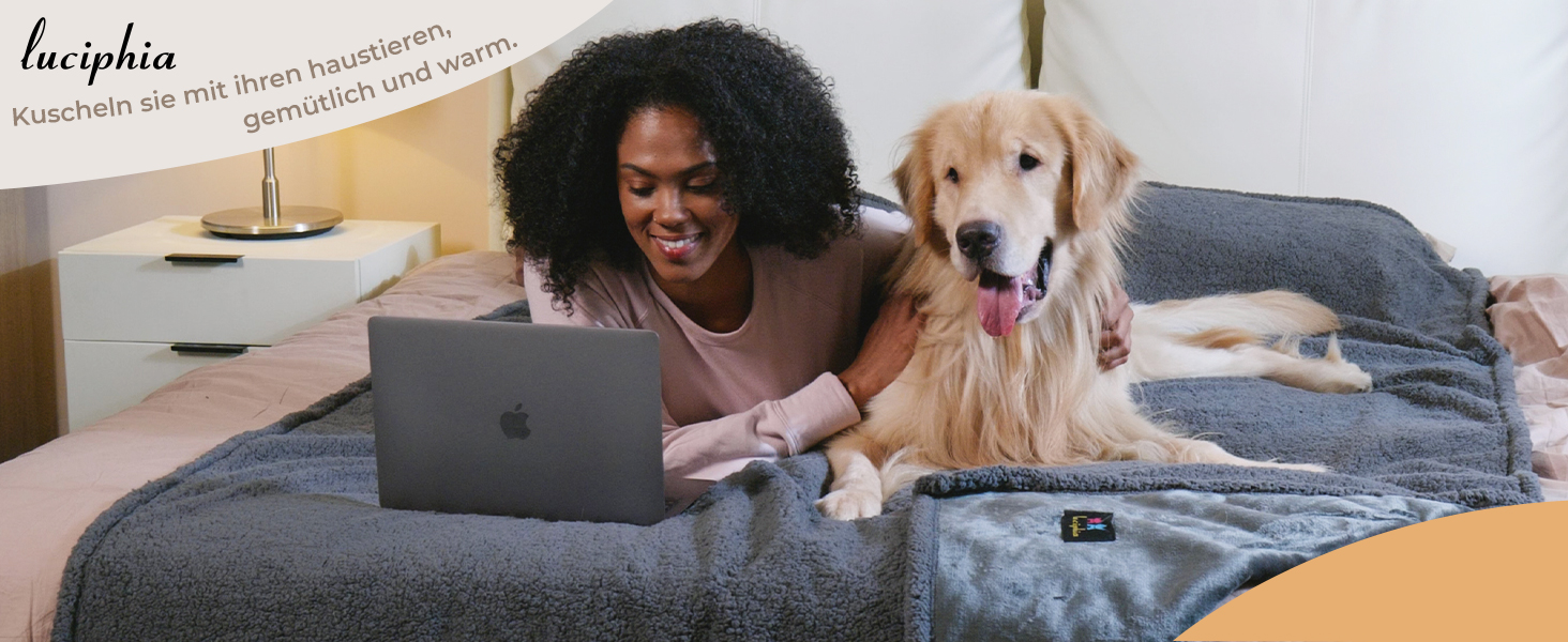 Водонепроникний коврик для собак Luciphia, флісовий, миючий, для собак та котів, захист дивану, ліжка, автокрісла, меблів, темно-сірий, розмір M (100 x 145 см)