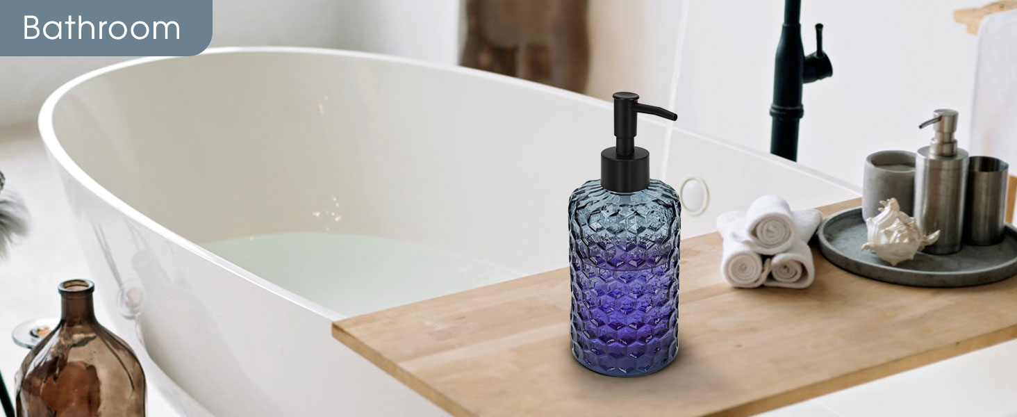 Скляні дозатори для мила Topsky (2 шт.), 400 мл, з чорною помпою, для кухні та ванної кімнати