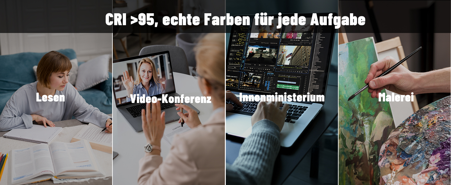 Світлодіодна лампа настільна з регулюванням яскравості, захистом для очей, 3 режими кольору, сенсорне керування, пам'ять, 15W, поворотний кріплення, чорний колір, 1 шт.