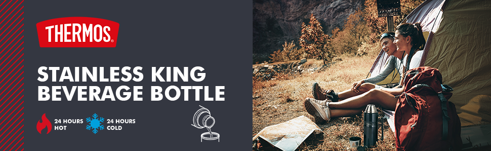 Термос із нержавіючої сталі King Thermosflasche блакитного кольору, 1,20 л - нержавіюча сталь, абсолютно герметичний, з кришкою-чашкою та ручкою, зберігає тепло 12 годин та холод 24 години, придатний для миття в посудомийній машині, без BPA, блакитний, 1200 мл