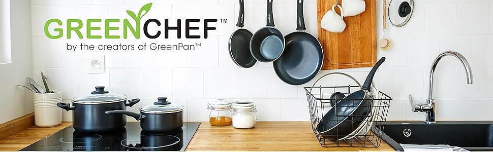 GreenChef Diamond Soft Grip Non-Stick Coating, 30cm, PFAS-free, Induction, Dishwasher-safe, Black 30cm (Frying Pan Set, 2-piece Frying Pan Set)