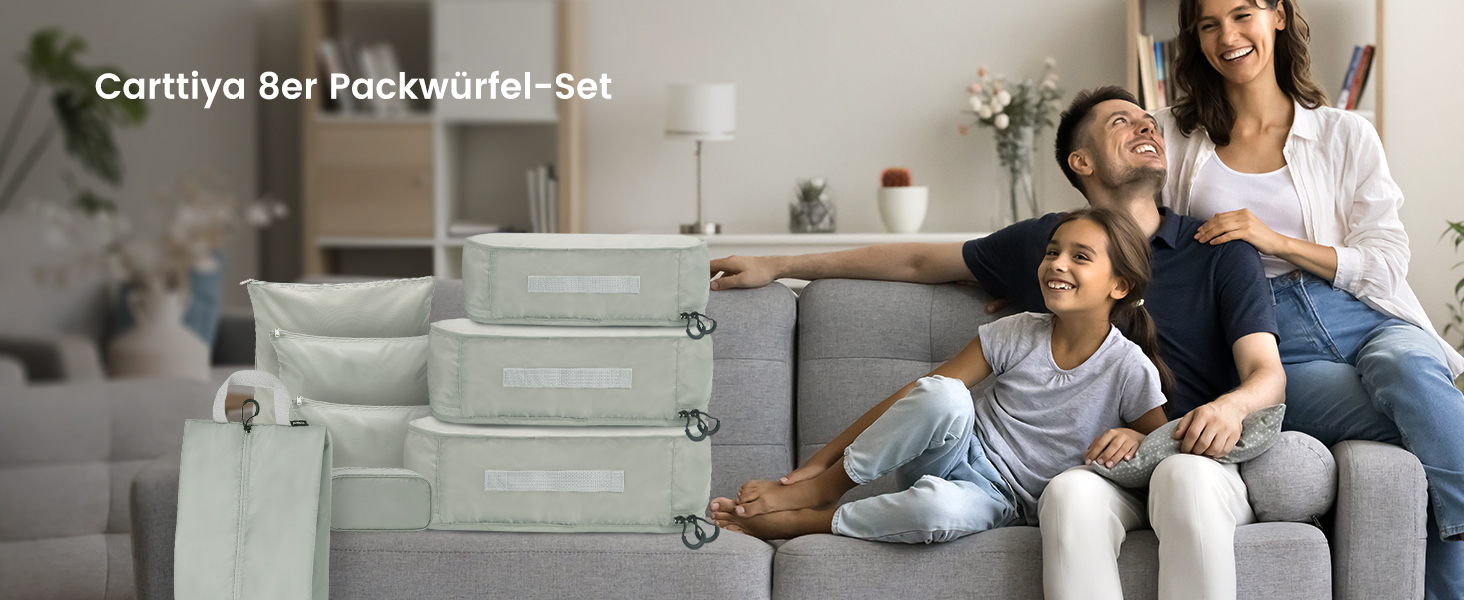 Органайзери для валізи Packing Cubes, 8 шт., сірі - дорожній набір для подорожей, водонепроникні, з косметичкою