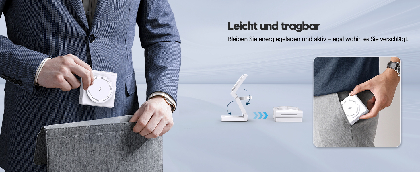 3-в-1 Бездротова зарядка з підтримкою MagSafe для iPhone, Apple Watch та AirPods (біла)