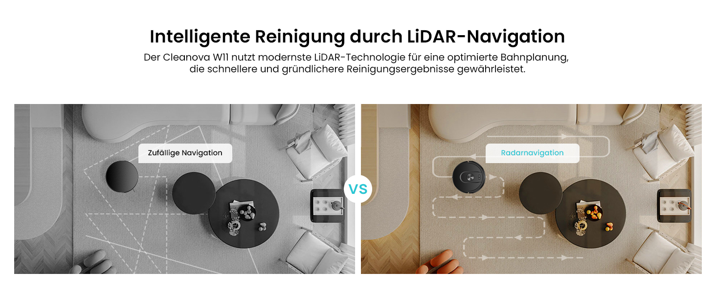 Робот-пилосос Vexilar W11 з функцією миття, LiDAR навігація, потужність 5000Pa, тривалий час роботи, WiFi, ідеальний для килимових покриттів