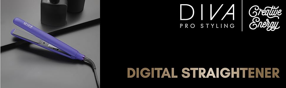 Випрямляч для волосся Diva Pro Styling Digital Styler фіолетовий з автоматичним вимкненням