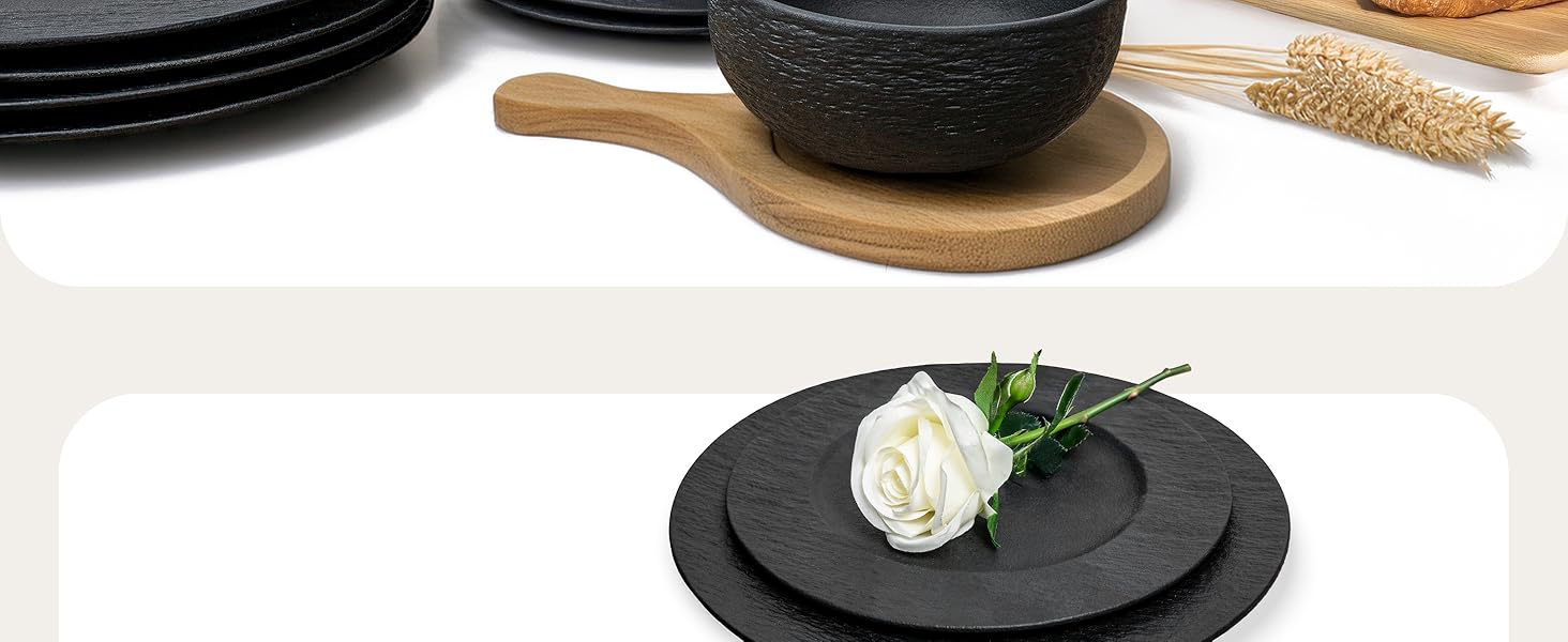 Набір кавових чашок MIAMIO Oasis (4 шт.) – 450 мл, кераміка, матова поверхня, чорний колір