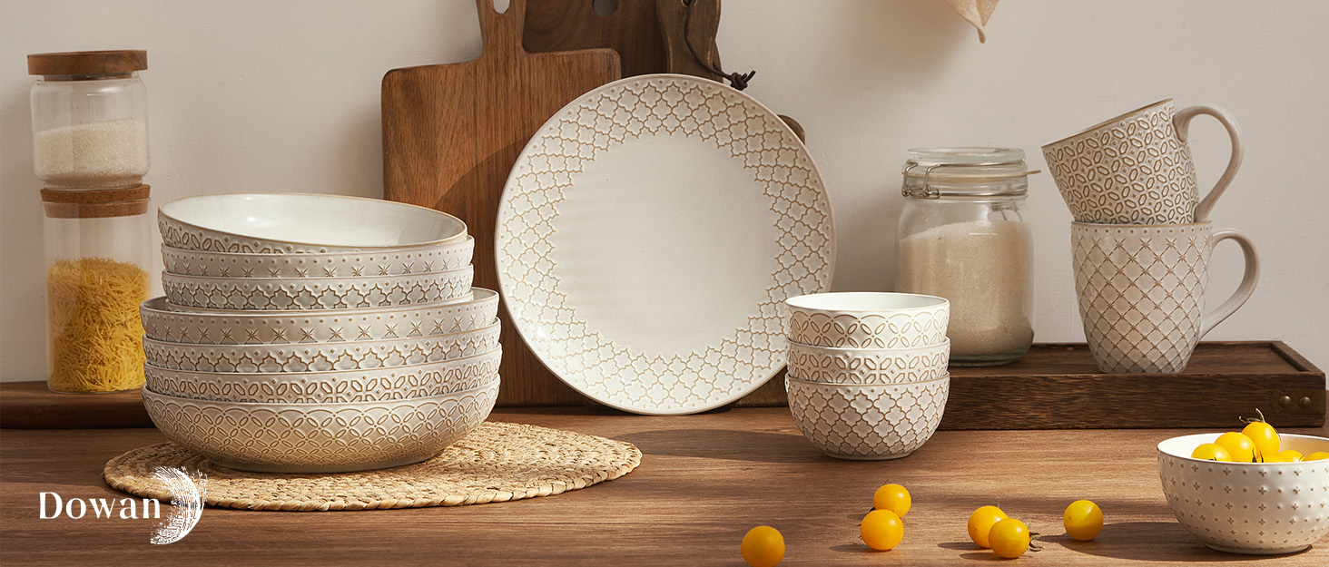 Набір мисок DOWAN для мюслі, 6 шт., 680 мл. Великі миски для мюслі, вечері, супу, салату. Яскраві миски для сервірування на Різдво.