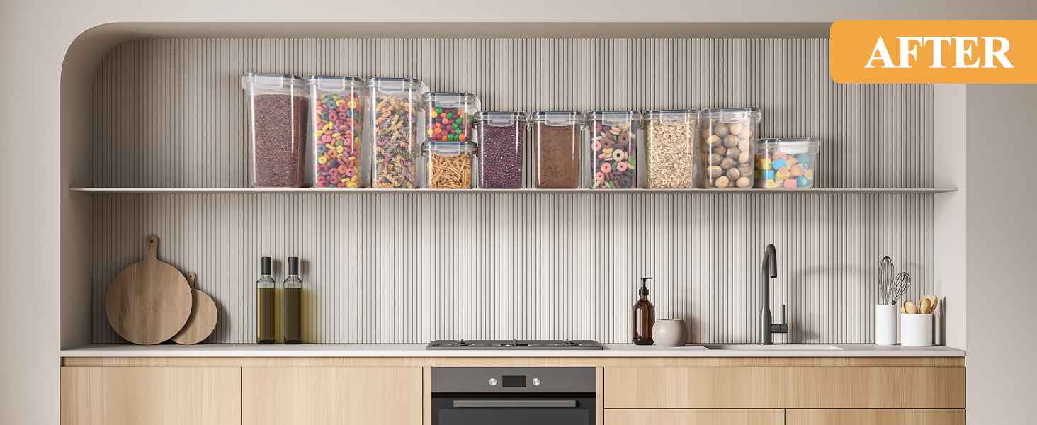 Набір контейнерів для продуктів з кришкою, 16 шт. BPA Free, герметичні, для зберігання крупи, борошна, цукру. Органайзери для кухні з етикетками