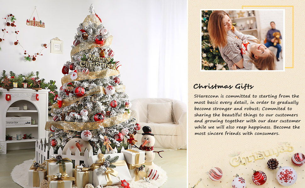 12 шт. прикраси на ялинку Shareconn 80 мм, кольорові пластикові кулі, для ялинки, святкування, вечірки (чорний & золотий, червоний & білий)