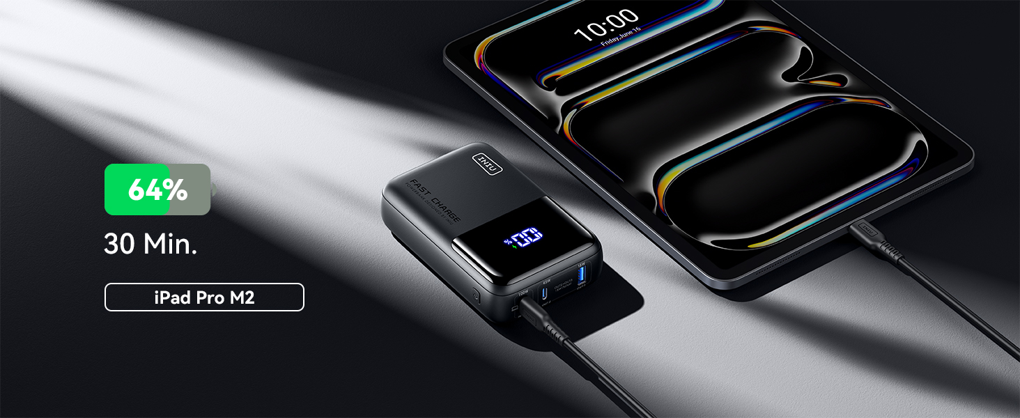 Power Bank INIU 100W 25000mAh USB-C: для ноутбуків, iPad, iPhone, DJI, камер | 25000 mAh