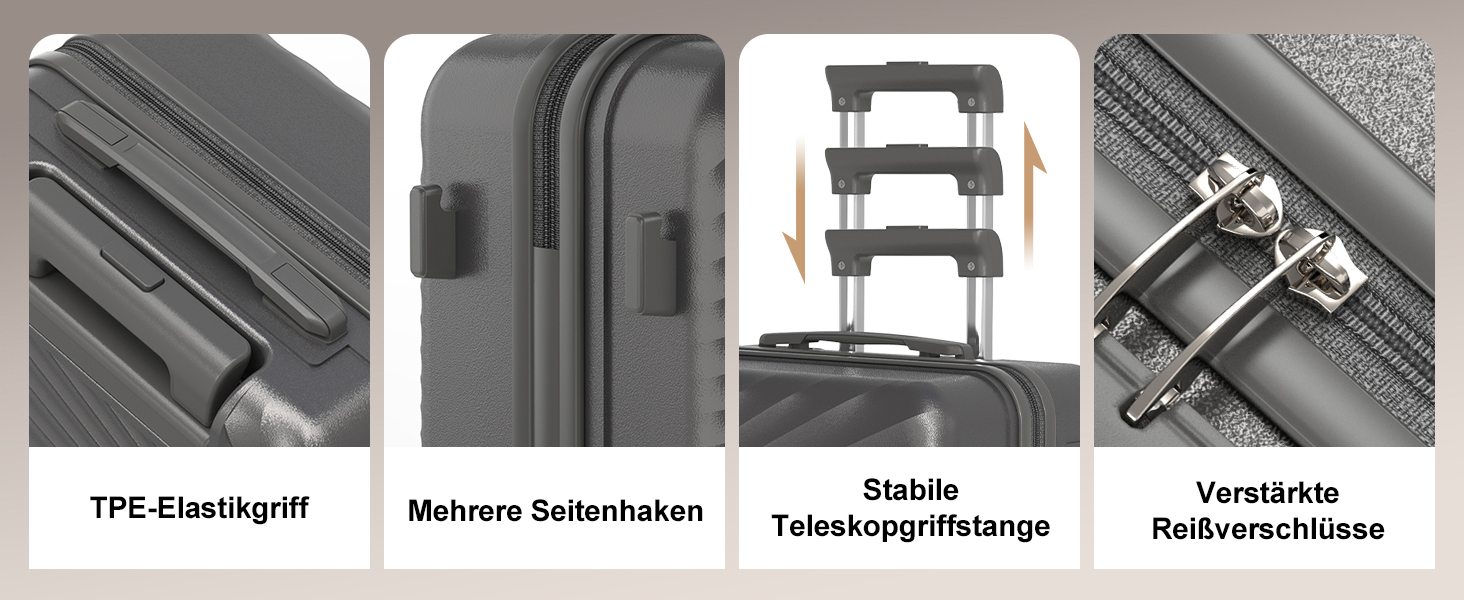 Набір валіз Joyway 6 шт. з TSA-замком, 4 колеса та мультисумка, зелений (сірий)