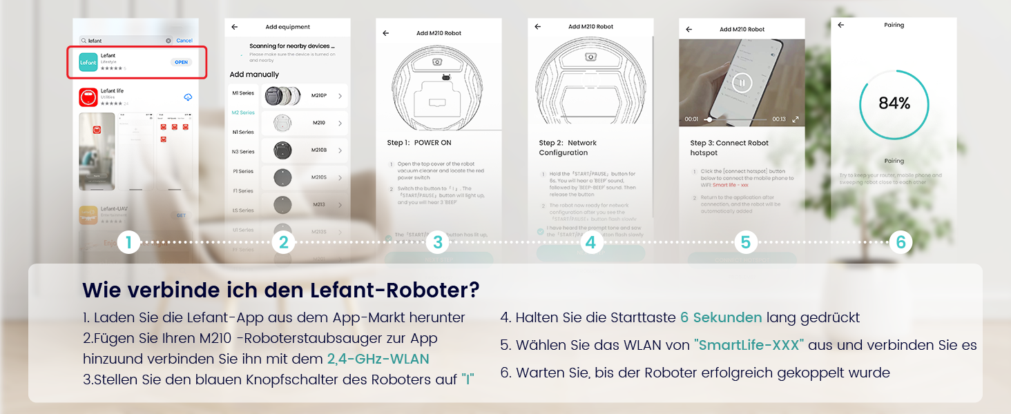 Робот-пилосос LEFANT Gen2 з функцією миття, 12000Pa, LiDAR-навігація, керування через додаток/Alexa/iWatch (M210P)