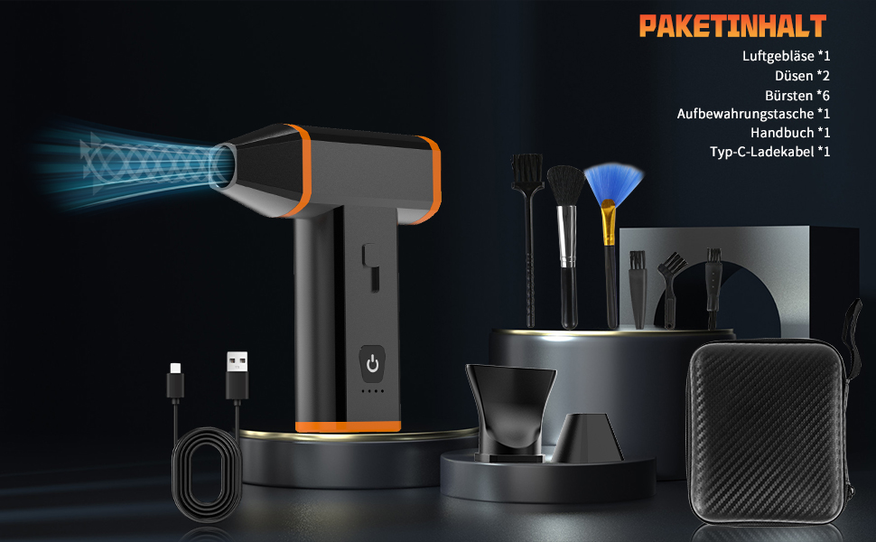 Електричний пилосос для чищення ПК, ноутбука та офісних пристроїв, 130000 об/хв, акумулятор 5000 mAh, портативний, з сумкою