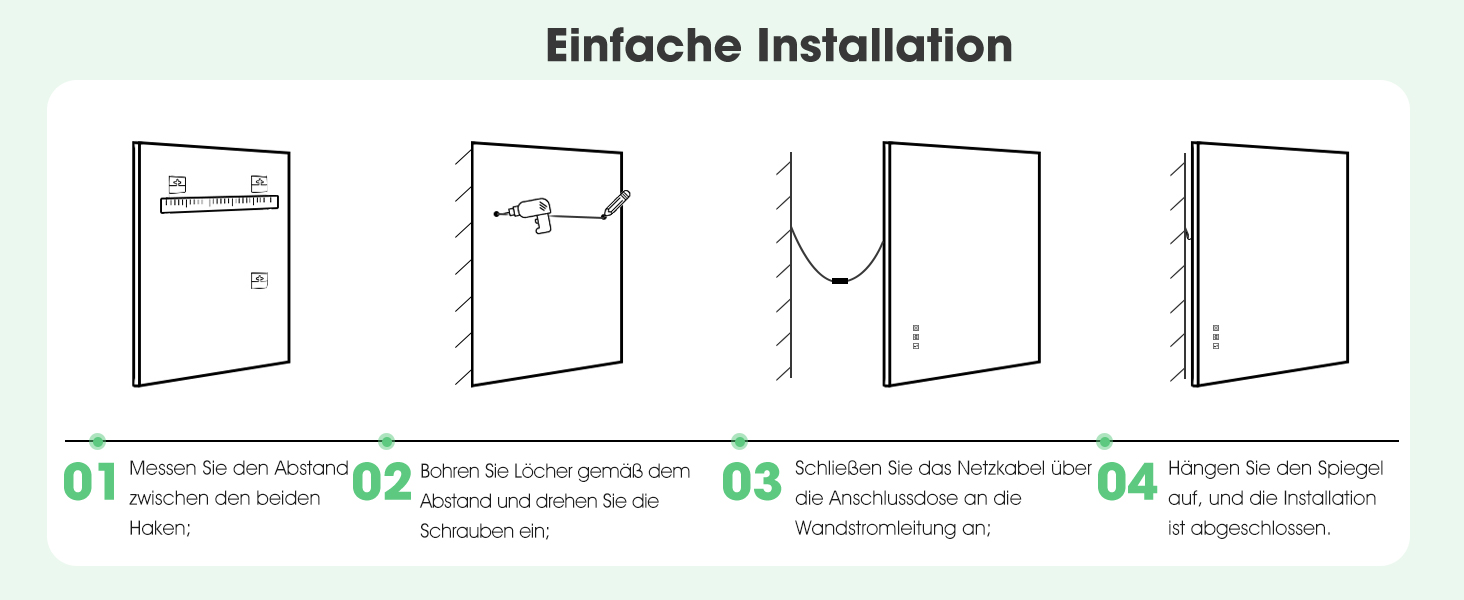 Дзеркало для ванної кімнати S'bagno з підсвічуванням 80x60 см, Bluetooth, протитуманне покриття, 3 кольори, регулювання яскравості, пам'ять налаштувань, загартоване скло, водонепроникність IP44, горизонтальне/вертикальне встановлення M66 (Bluetooth)