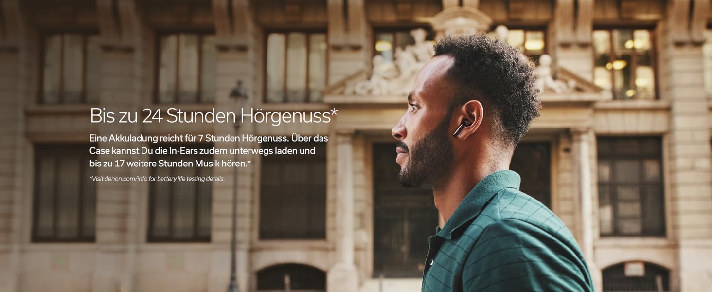 Бездротові навушники Denon AH-C500W - білі, Bluetooth, з мікрофоном, водостійкі