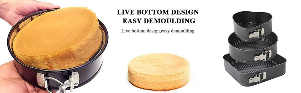Набір форм для випічки тортів (3 шт.) з антипригарним покриттям, карбонова сталь, круглі, серцеподібні, квадратні