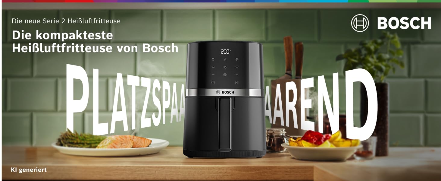 Аерофритюрниця Bosch Serie 2 MAF24AB0, чаша 4 л, 6 програм, 1300 Вт, чорна