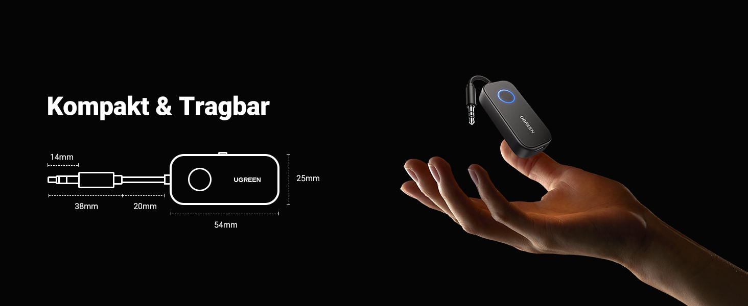 Bluetooth-ресивер UGREEN AptX 5.3 HiFi аудіо-адаптер для стереосистем та колонок