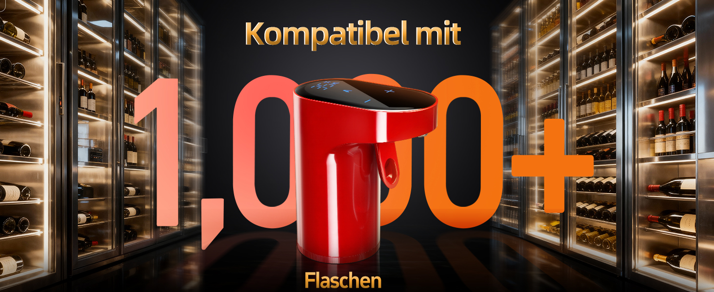 Електричний декантер для вина 5-в-1 з регулюванням дозування та цифровим виливом, автоматичний розливач вина, подарунок на День народження/День Святого Валентина (червоне)