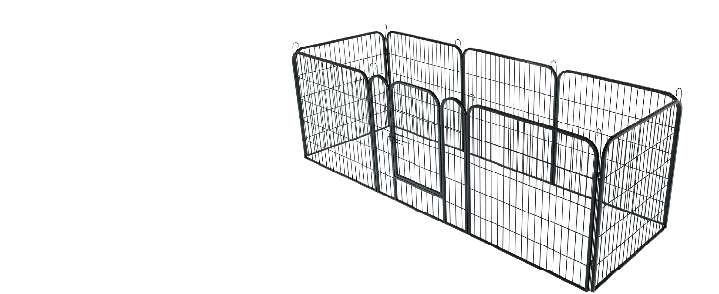 Клітка-вольєр для цуценят Juskys Welpenauslauf Plus 160x160x80 см - металевий вольєр для собак, кроликів та дрібних тварин з дверцятами