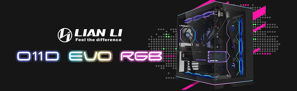Корпус ПК Lian Li O11D EVO RGB чорний: сталь, алюміній, загартоване скло, підтримка GPU 455 мм, радіатори 420 мм, RGB-підсвітка