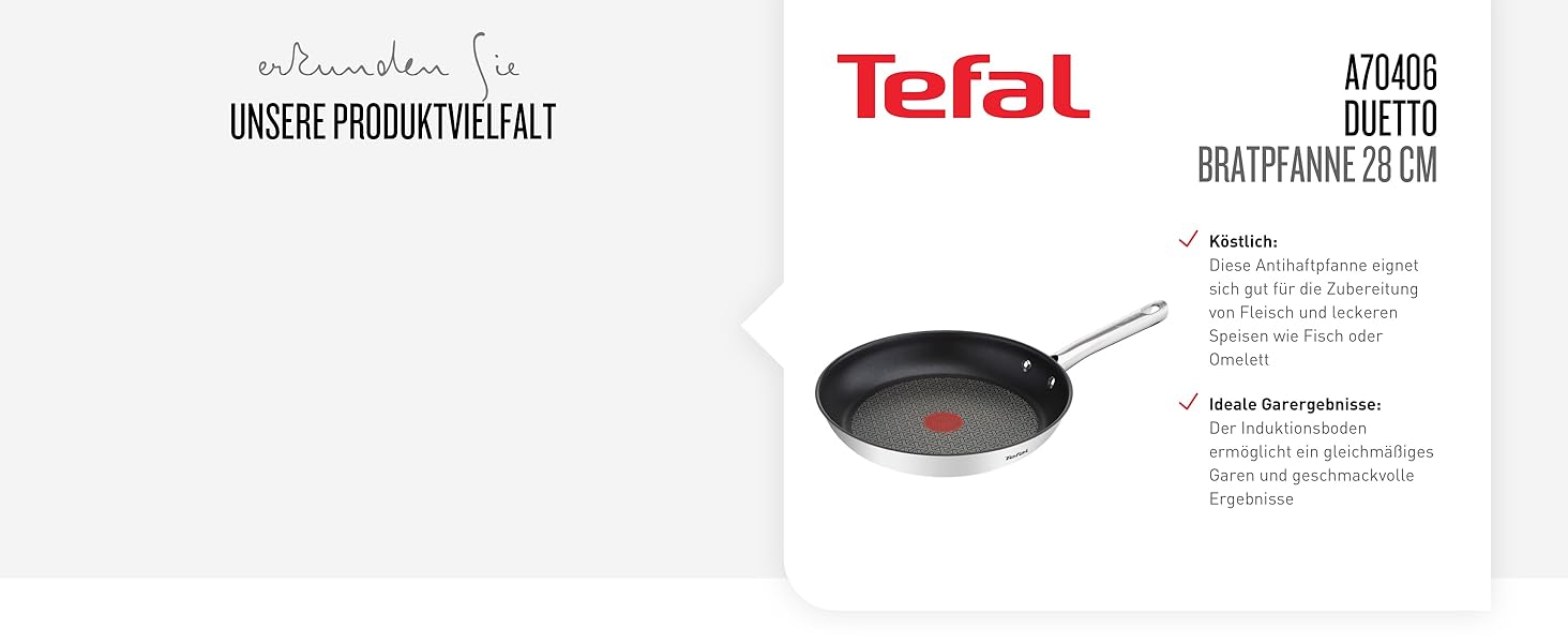 Сковорода Tefal Infinite Induction 28 см з антипригарним покриттям та індикатором температури