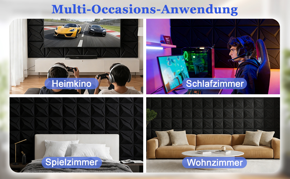 Самоклеючі акустичні панелі для звукоізоляції 30x30x0.9 см, 12 шт — шумопоглинаючі плити з лінійним дизайном для студії, кінотеатру та ігрової кімнати