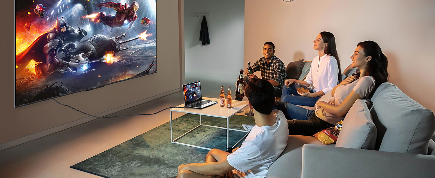 HDMI 2.1 кабель Southlight 5 метрів (8K@60Hz, 4K@120Hz, 48Gbps) – Ultra High Speed, eARC, HDCP 2.2/2.3, DTS:X, Dolby Atmos, сумісний з Soundbar, PS2, PS5, Xbox, Roku TV, сірий