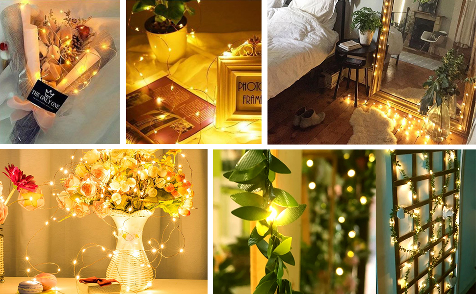 Ланцюжок прикрас Vicloon, 10 м, 100 LED, з пультом та таймером, 8 режимів, IP65, тепле світло, для дому та декору