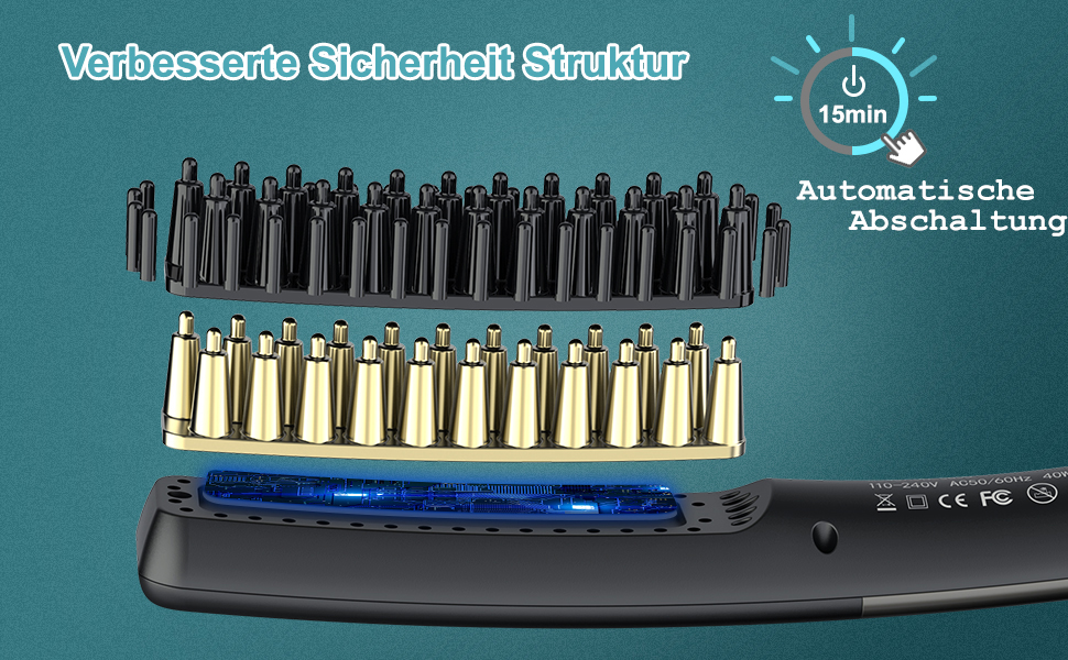 Lidasen 2-in-1 Electric Beard and Hair Straightener Brush - Premium Ionic Hair & Beard Straightening Kit